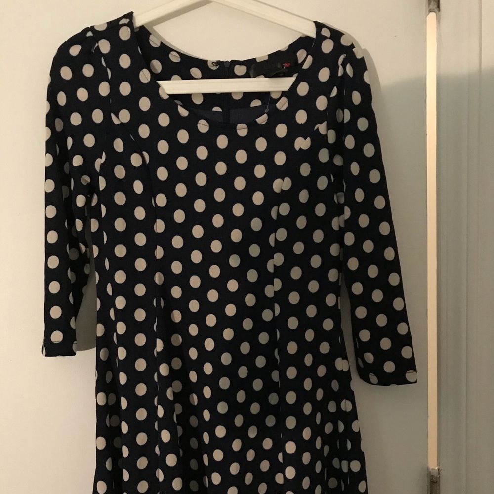 SOLD!! Navy blue and white polka dot dress